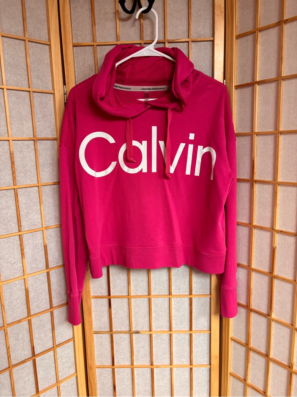 Calvin Klein Hot Pink Logo Pullover Hoodie